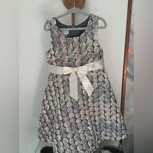 Bonnie Jean gray and pink rosette dress size 4 girls